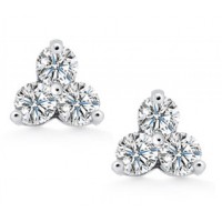 1.50 ct Ladies Round Cut Diamond Stud Earrings In Push Back